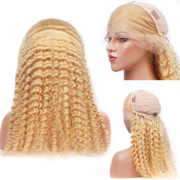 Pre-Plucked 613 Blonde Lace Front Wig Deep Wave