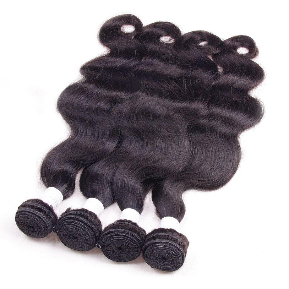 4 Bundles With 4*4 Lace Closure Peruvian Body Wave Hair