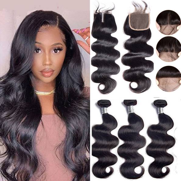 4 Bundles With 4X4 Lace Closure Raw Hair Body Wave