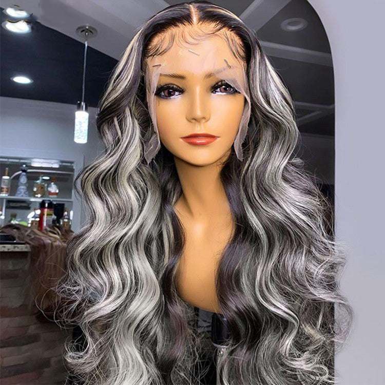Pre-Plucked Highlight 1B/613 Body Wave 13X4 Frontal Wig
