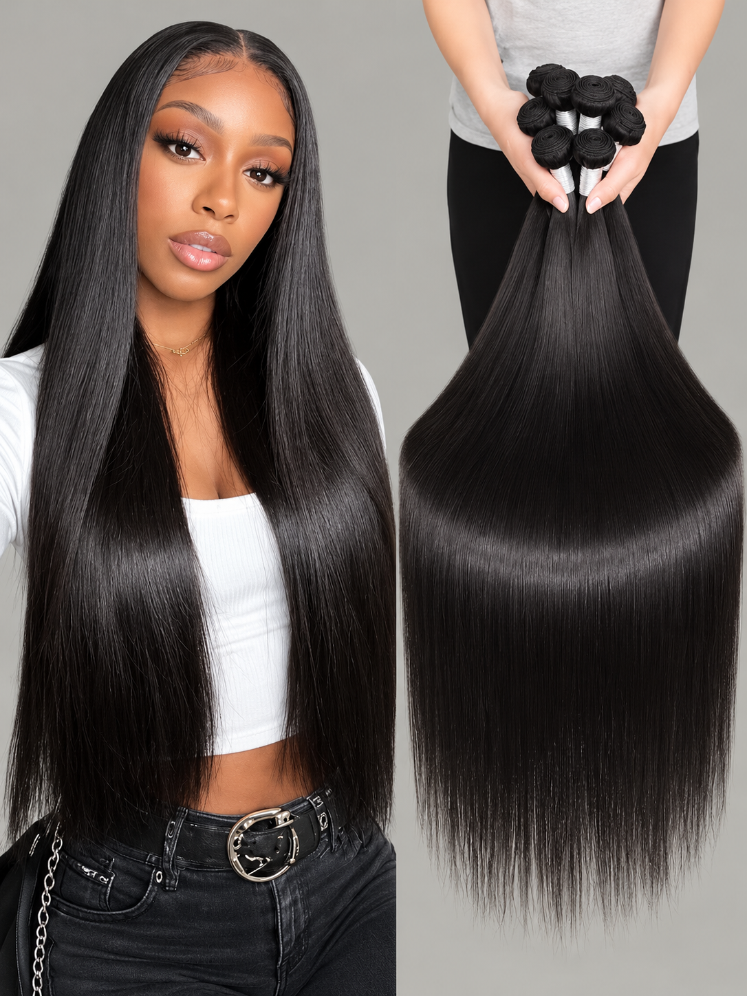 Raw Cambodian Natural Straight Hair 3 Bundle Deal