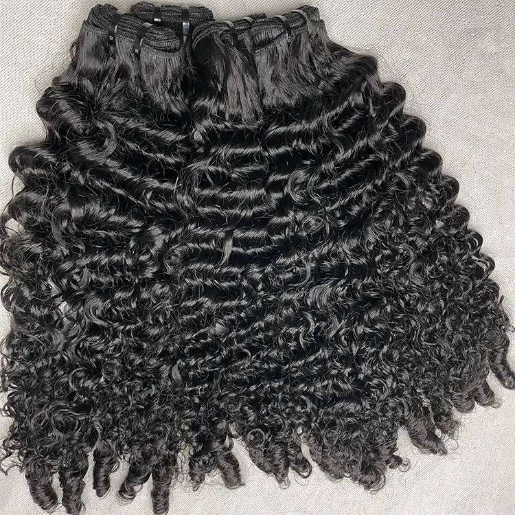 Raw Burmese Curly Hair Spiral Curly End 3 Bundles Deal