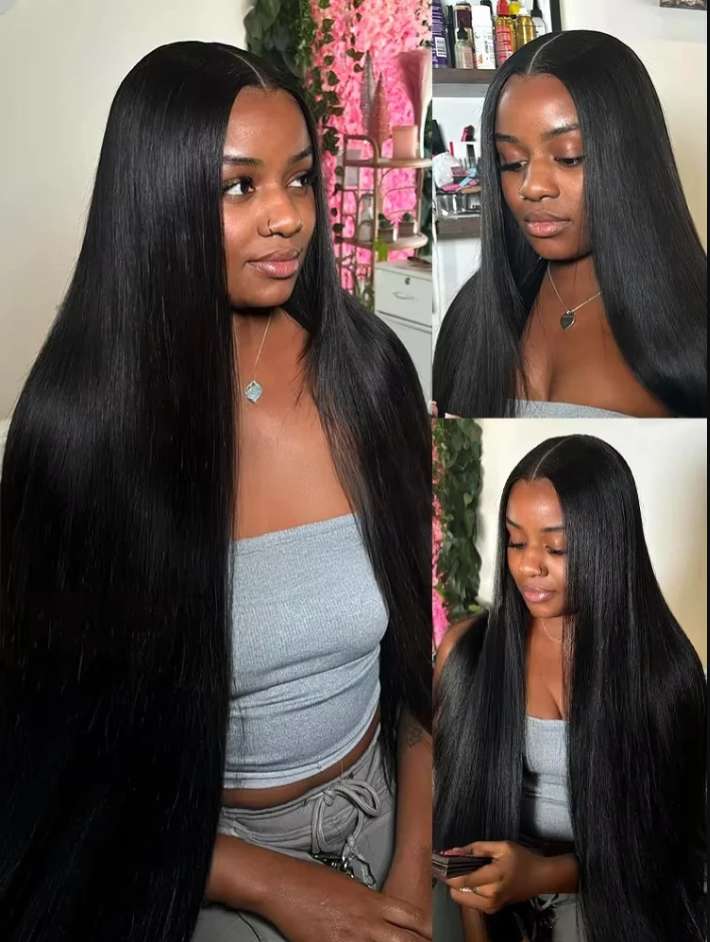 Raw Cambodian Hair Natural Straight HD Frontal Wig 250%