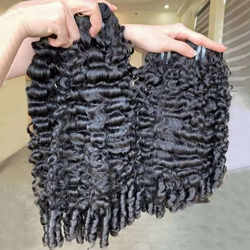 Raw Burmese Curly Hair Spiral Curly End 3 Bundles Deal