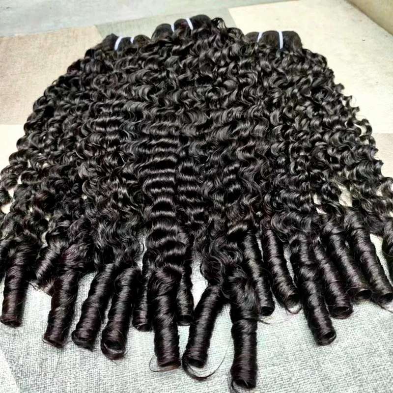 Raw Burmese Curly Hair Spiral Curly End 3 Bundles Deal