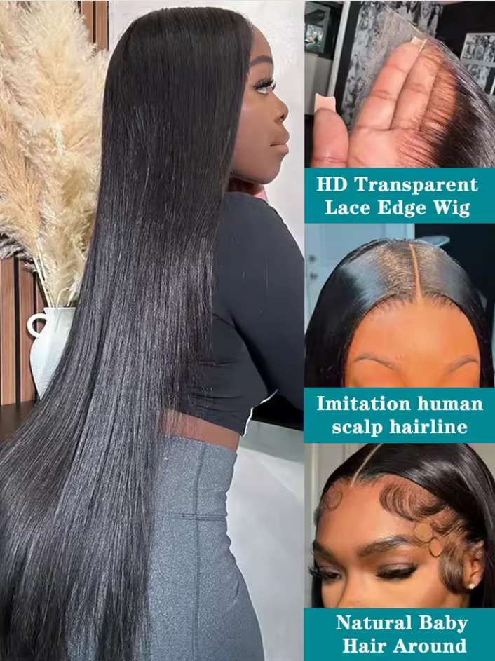 Raw Cambodian Hair Natural Straight HD Frontal Wig 250%