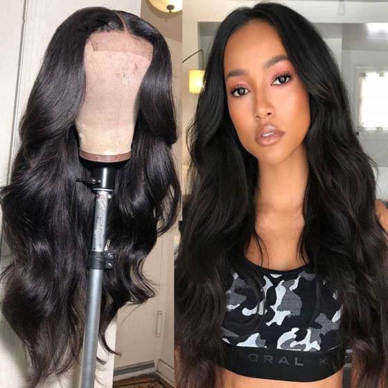 4x4 Lace Closure Wig Peruvian Body Wave Lace Front Human Hair Wigs