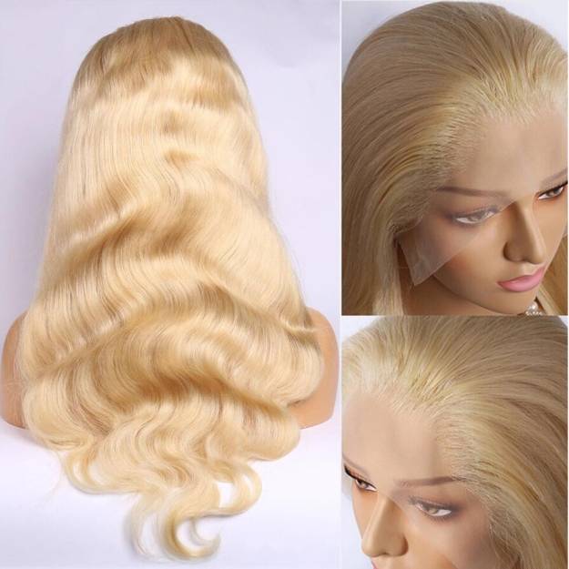 Pre-Plucked #613 Blonde 13x4 Full Frontal Wig Body Wave