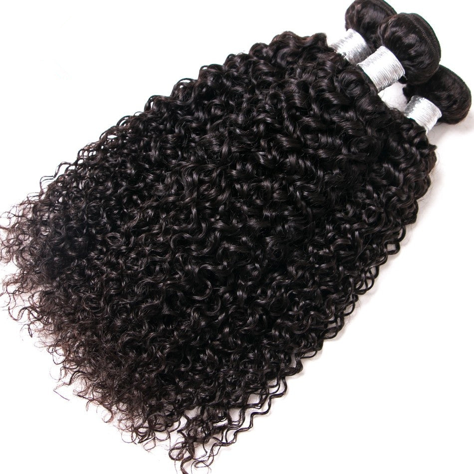 4 Bundles With 4X4 Lace Closure Curly Hair 100% Virgin Human Hair