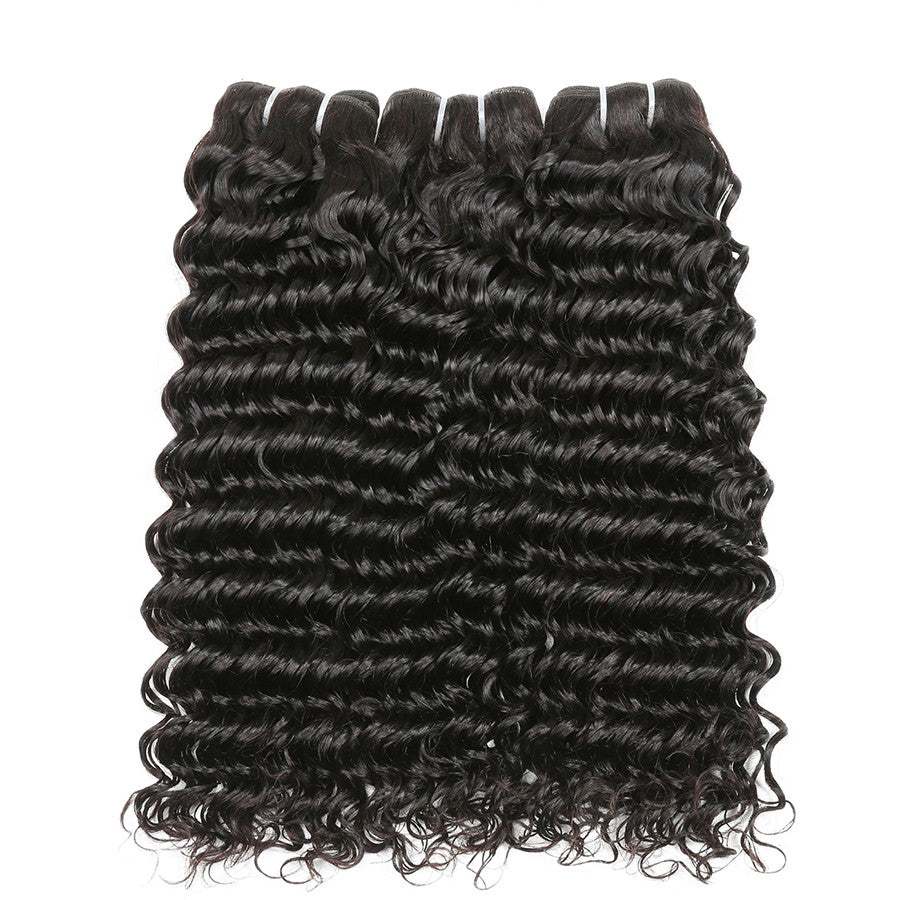 3 Bundles  Peruvian Deep Wave Virgin Human Hair Weave