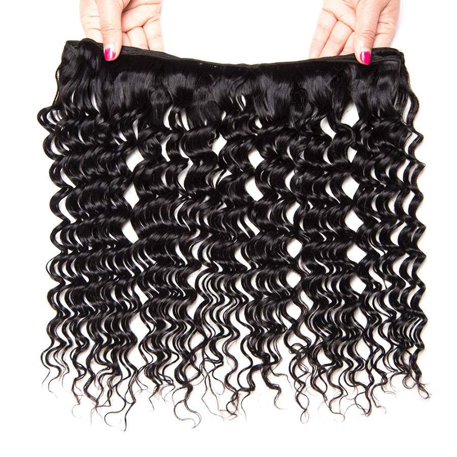 Eurasian Deep Wave Virgin Human Hair Weave 3 Bundles