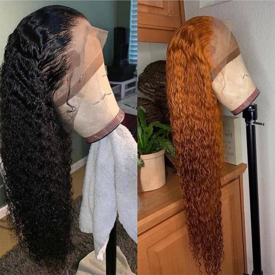 mybombhair Glueless Hd Transparent 13*6 Lace Front Wig Brazilian Curly 1b  