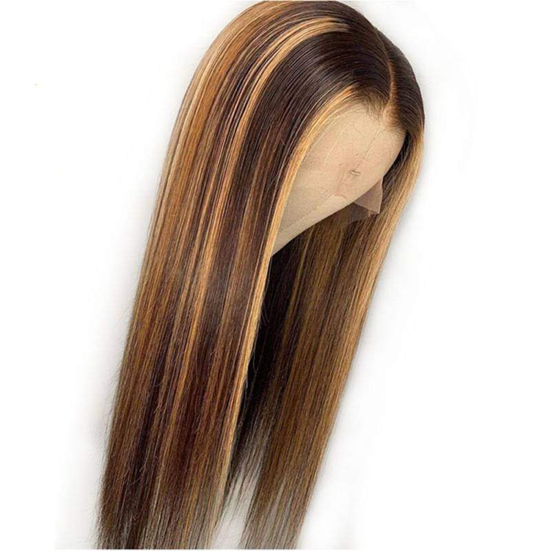 Pre-Plucked Highlight P4/27 Piano Straight 13X4 Lace Front Wig
