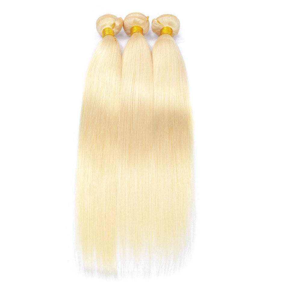 mybombhair blonde 613 Indian Straight Hair Weave 3 Bundles 