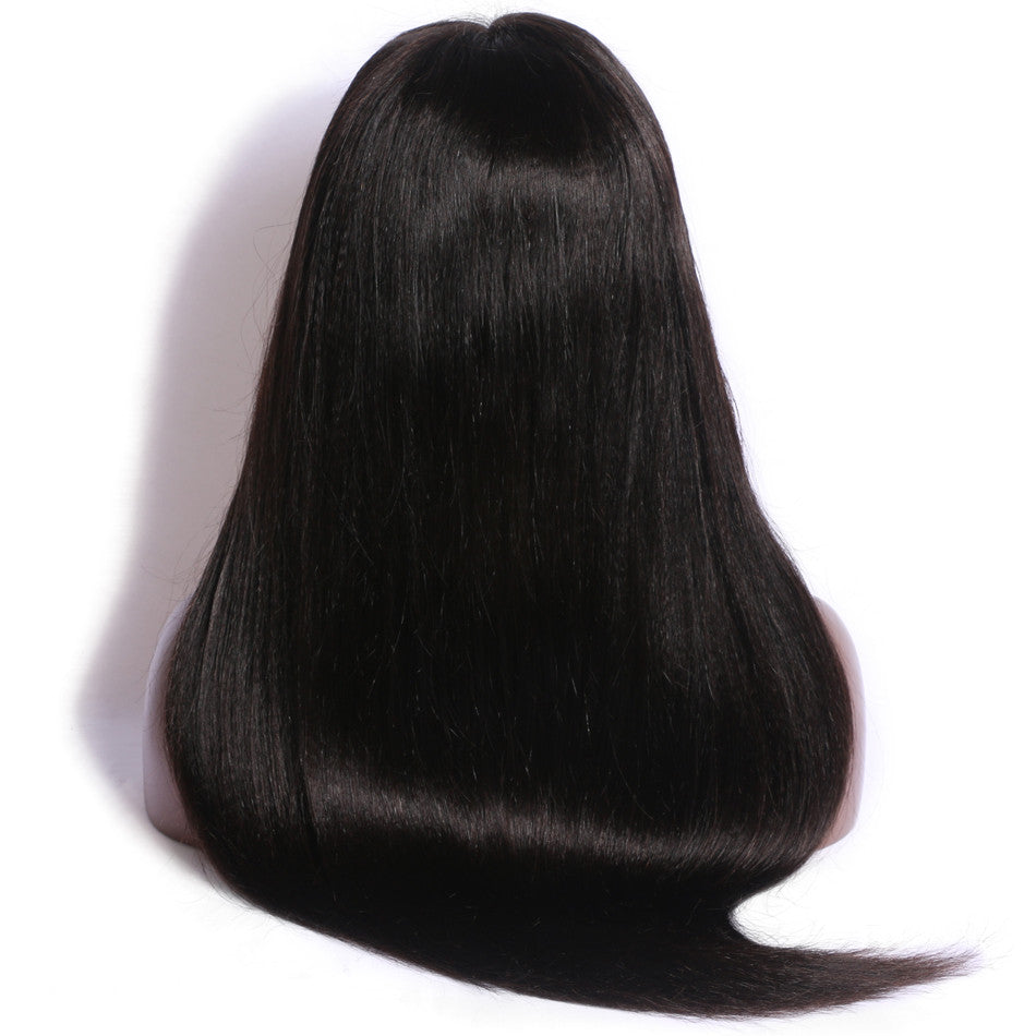 mybombhair Full Lace Wigs Malaysian Natural Straight Hair Color 1b