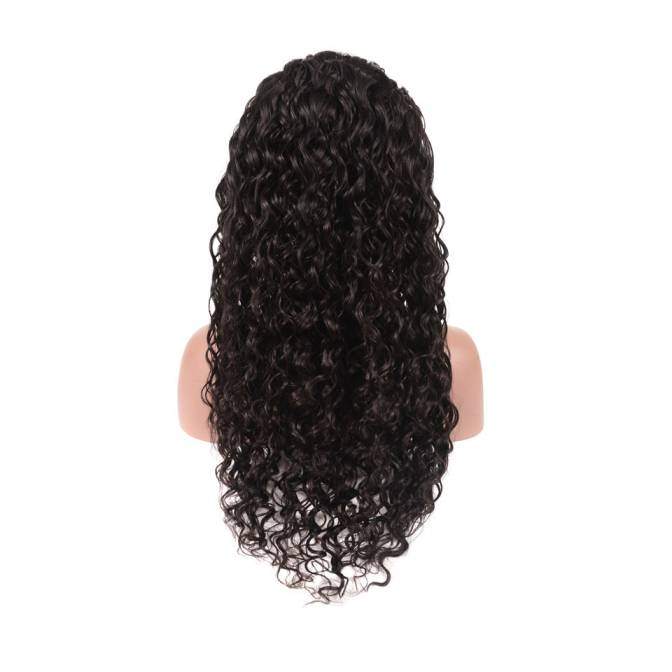 Pre-plucked  Virgin Human Hair Indian Water Wave Lace Front Wig