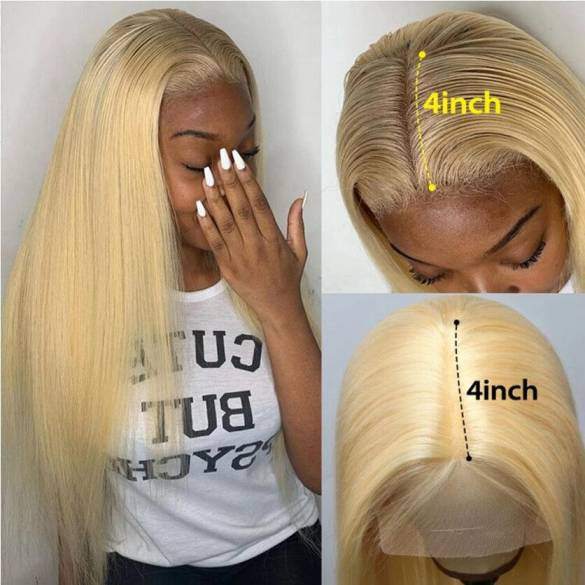 Pre-Plucked 613 Blonde 13X4 Full Frontal Wig Straight
